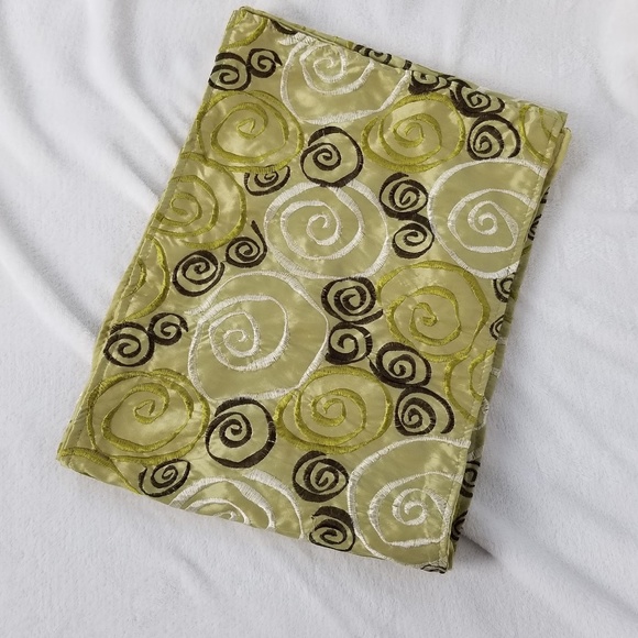 Other - TABLE RUNNER satin long 71" green & brown